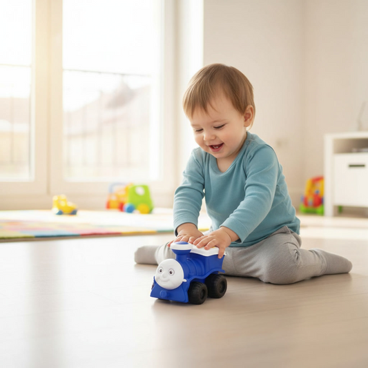 Kids Train Toy β No Battery, No Friction Push Toy Train for Kids, Cute Cartoon Engine Toy (11 cm) | Safe & Durable Learning Toy