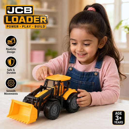 JCB Loader Construction Toy for Kids β 31cm Big Size Friction Powered Bulldozer | No Battery | Heavy Duty Toy Truck
