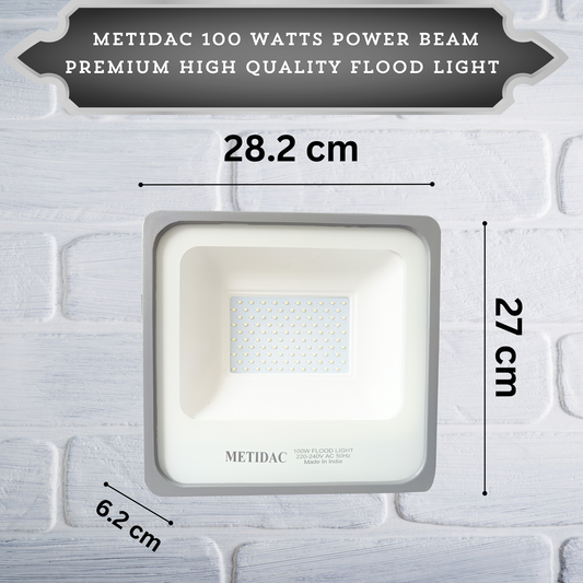 Metidac 100W Flood Light | Aluminium Die-Cast Body | IP66 Water Proof | Premium Quality