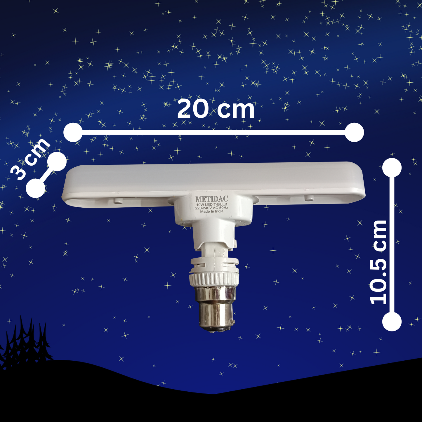 Metidac 10W T LED Bulb (Pack of 2) | Premium Quality | Energy efficient | Swivel Body Action