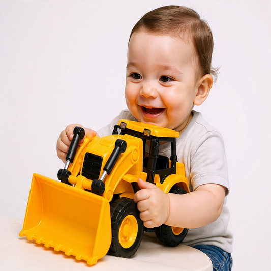 Loader N Dumper Toy for Kids – 16cm Friction Powered Construction Truck Set | No Battery | Durable & Safe Toy Vehicle