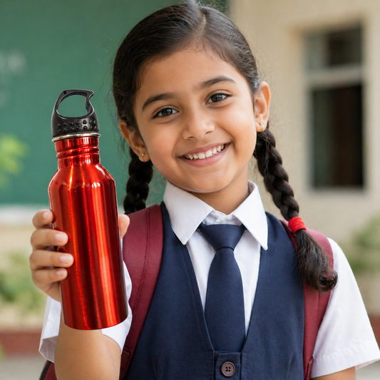 Stainless Steel Water Bottle 500 ml | Leakproof, Lightweight & Durable | Reusable Metal Bottle for School, Office & Travel |