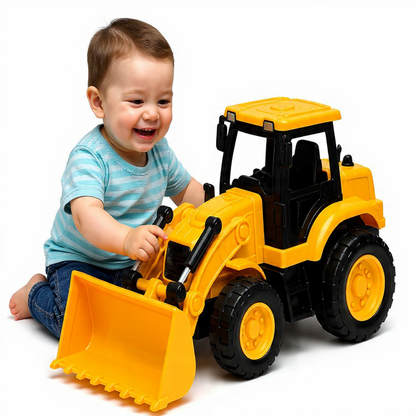 Loader N Dumper Toy for Kids – 16cm Friction Powered Construction Truck Set | No Battery | Durable & Safe Toy Vehicle