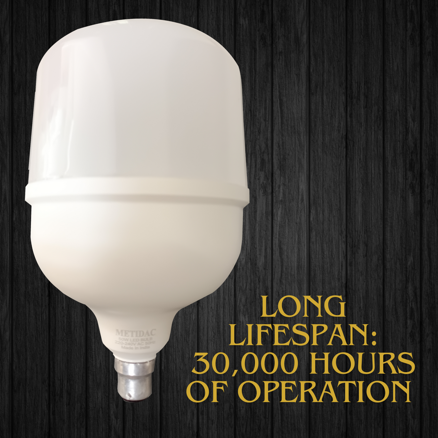 Metidac 50W LED Bulb | Cool White | Mercury Free | Powerful | Energy Efficient