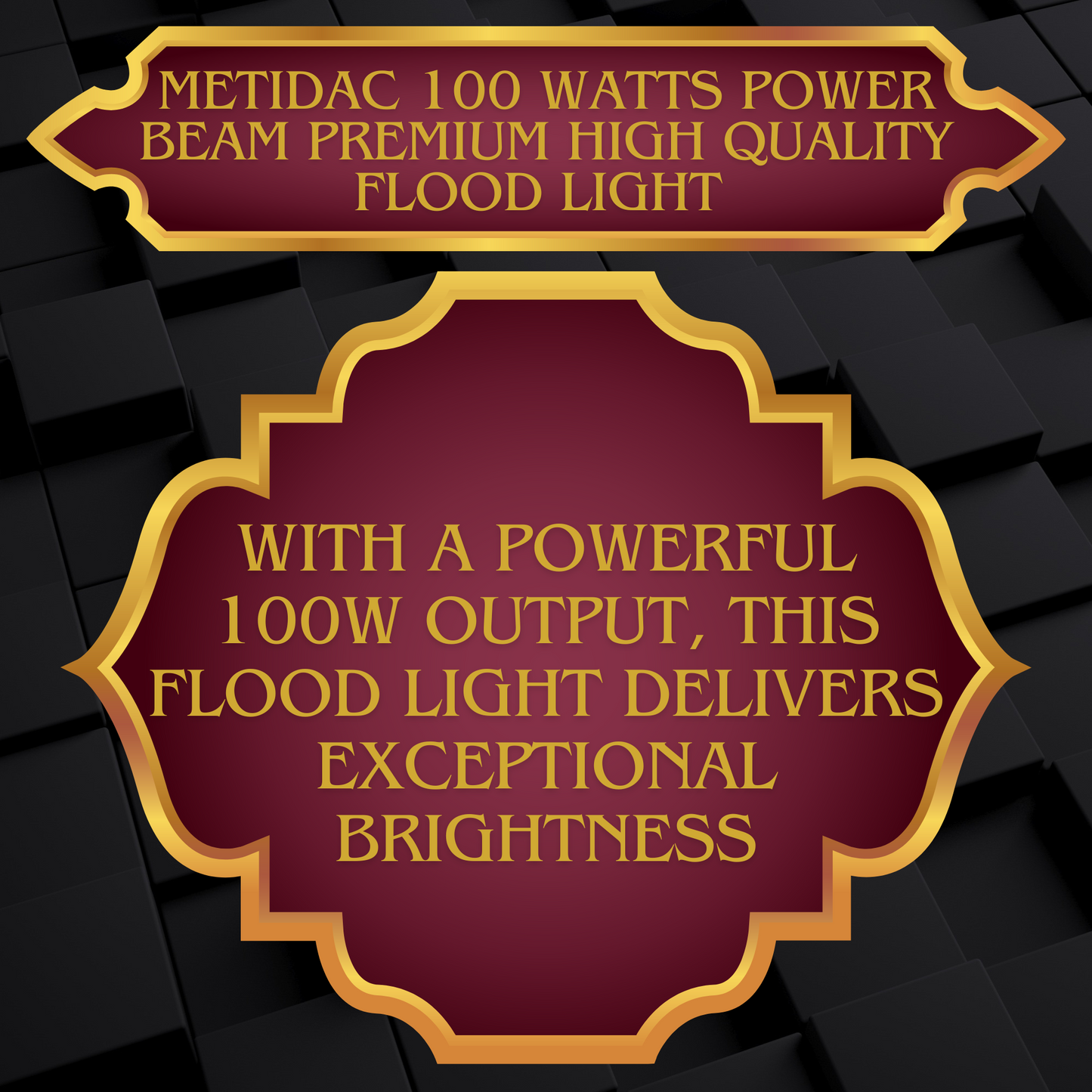Metidac 100W Flood Light | Aluminium Die-Cast Body | IP66 Water Proof | Premium Quality