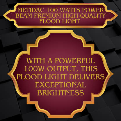 Metidac 100W Flood Light | Aluminium Die-Cast Body | IP66 Water Proof | Premium Quality