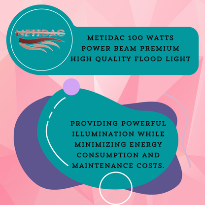 Metidac 100W Flood Light | Aluminium Die-Cast Body | IP66 Water Proof | Premium Quality