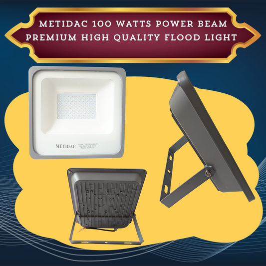 Metidac 100W Flood Light | Aluminium Die-Cast Body | IP66 Water Proof | Premium Quality