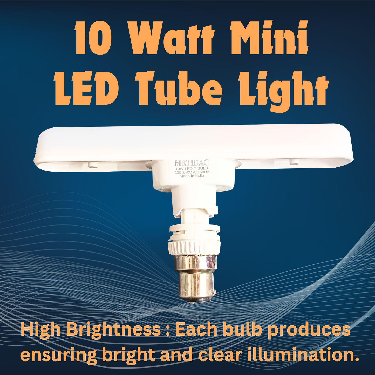 Metidac 10W T LED Bulb (Pack of 2) | Premium Quality | Energy efficient | Swivel Body Action