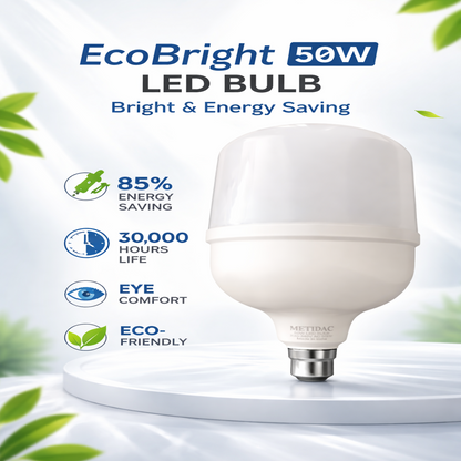 Metidac 50W LED Bulb | Cool White | Mercury Free | Powerful | Energy Efficient