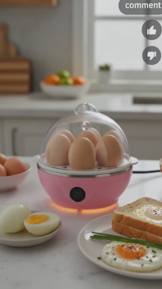 METIDAC Electric Egg Boiler Automatic Shut-Off | 7 Egg Capacity | Egg Poacher, Steamer, Cooker & Fryer | 350W | Multicolor