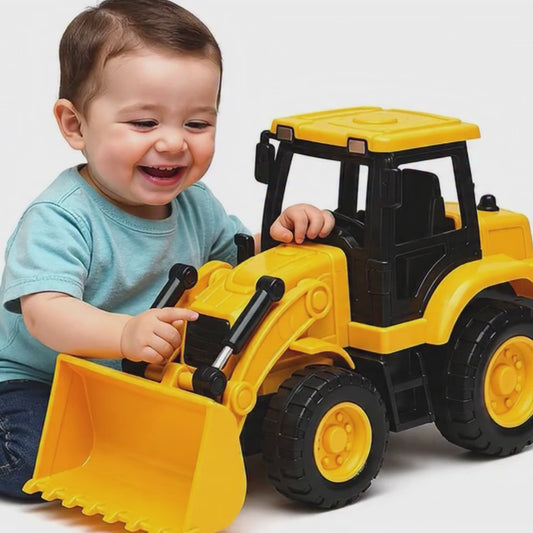 Loader N Dumper Toy for Kids – 16cm Friction Powered Construction Truck Set | No Battery | Durable & Safe Toy Vehicle